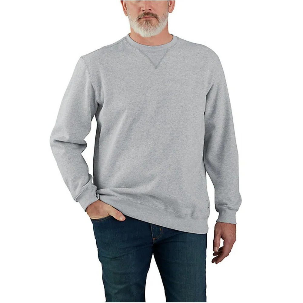 Carhartt Mens Loose Fit Midweight Crewneck Sweatshirt Heather Gray L TS0124-M